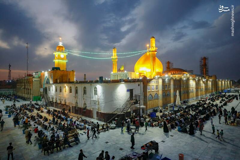 عکس/ سفره افطار در حرم سامرا