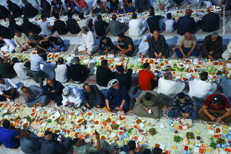 عکس/ سفره افطار در حرم سامرا