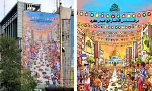 جدیدترین دیوارنگاره میدان فلسطین تهران