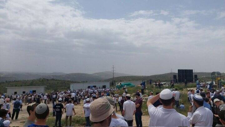 راهپیمایی حمایت از شهرکسازی در نابلس/ بنگویر در جمع راهپیمایان