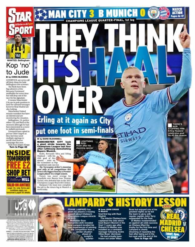 خوشحالی انگلیسیها از شکست سنگین بایرن +عکس