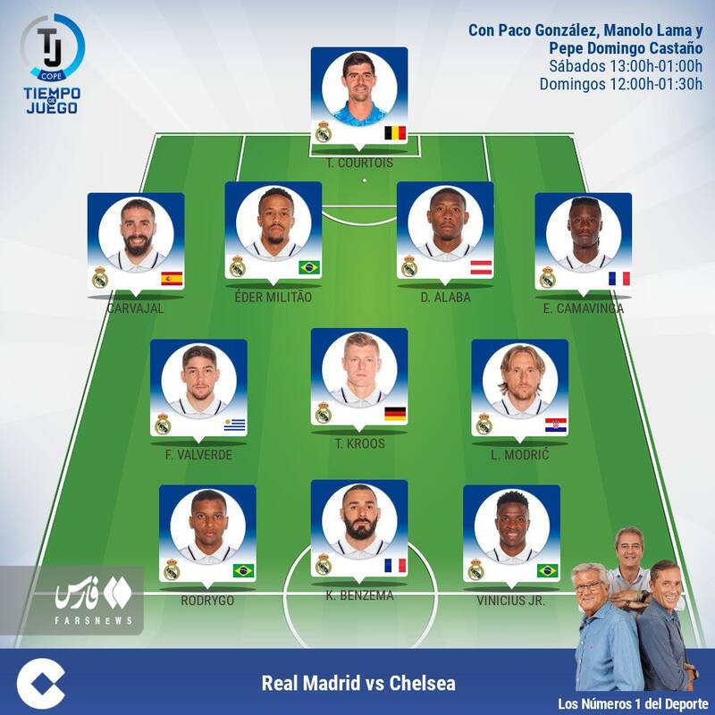 ترکیب رئال مادرید مقابل چلسی لو رفت +عکس