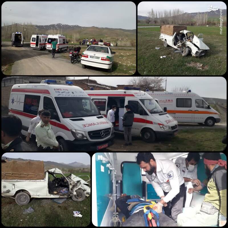 برخورد قطار با وانت بار +عکس