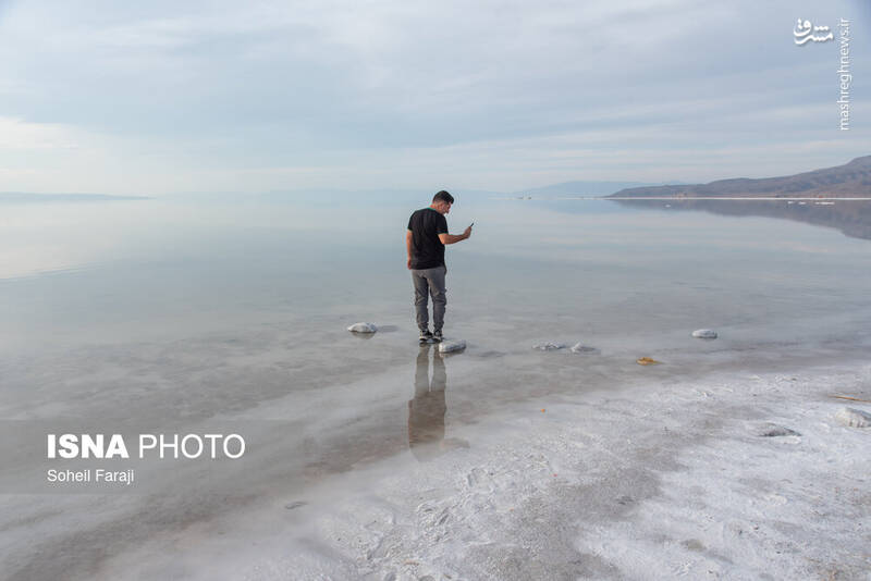 عکس/ دریاچه ارومیه ۵۴ روز بعد از آغاز آبگیری مجدد