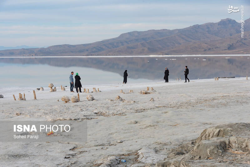عکس/ دریاچه ارومیه ۵۴ روز بعد از آغاز آبگیری مجدد