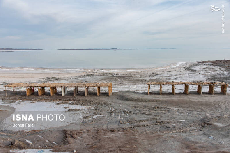 عکس/ دریاچه ارومیه ۵۴ روز بعد از آغاز آبگیری مجدد