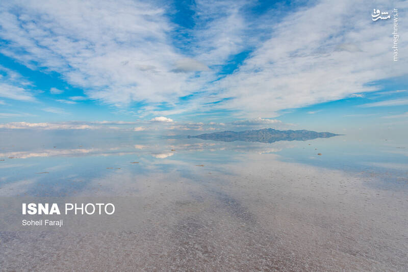 عکس/ دریاچه ارومیه ۵۴ روز بعد از آغاز آبگیری مجدد