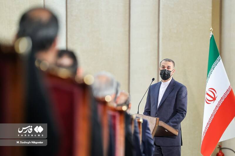 سخنرانی حسین امیرعبدالهیان وزیر امور خارجه در دیدار سفرا و کارداران کشورهای اسلامی با رئیس جمهور