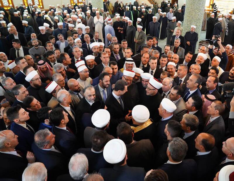 عکس/ نماز عید فطر در سوریه با حضور «بشار اسد»
