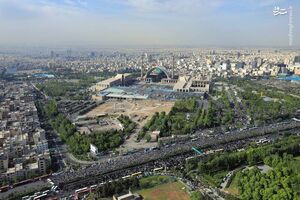 تصویر هوایی از نماز عید فطر در مصلی تهران