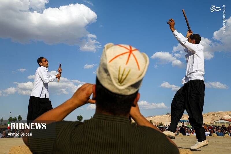 عکس/ آئین سنتی پهلوانی بیل گردانی نیم ور