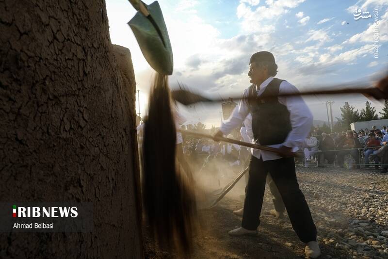 عکس/ آئین سنتی پهلوانی بیل گردانی نیم ور