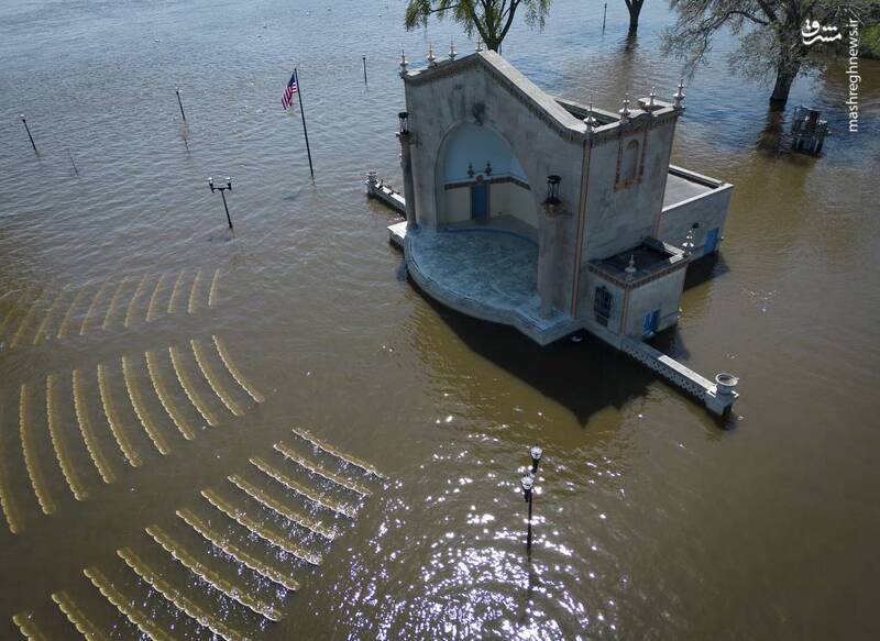 عکس/ طغیان و سیل در ۵ ایالت آمریکا