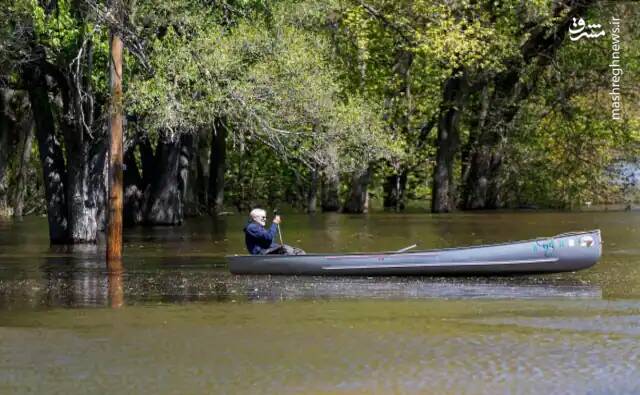 عکس/ طغیان و سیل در ۵ ایالت آمریکا