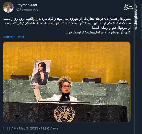 مصی علینژاد به مرحله خطرناکی از شیزوفرنی رسیده