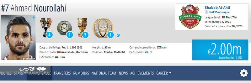 ارزش هافبک ایران از مرز ۱۰۰ میلیارد گذشت +عکس