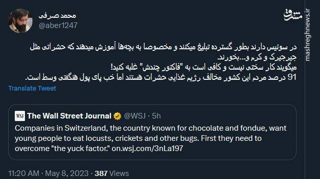 آموزش جدید به بچهها؛ یاد بگیرید جیرجیرک و کرم بخورید!