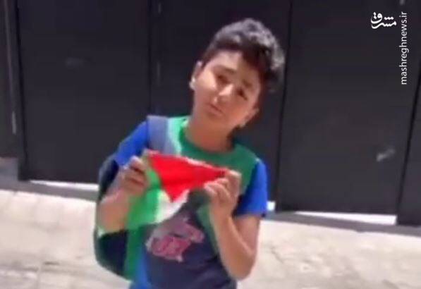 فیلم/ وحشت صهیونیستها از یک پرچم کوچک