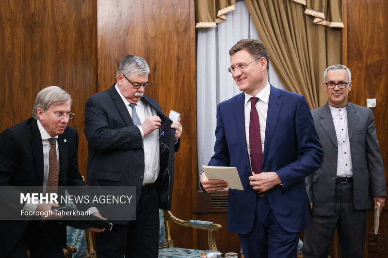 الکساندر نواک معاون نخست وزیر روسیه در سالن دیدار با معاون اول رییس جمهور حضور دارد