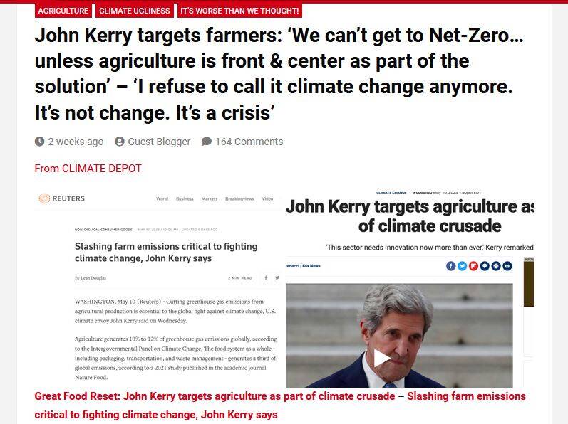 از عیسی کلانتری تا جان کری/ چرا «آنها» برای کشاورزی شمشیر کشیدهاند؟ / مردم باید کمتر غذا بخورند یا از حشرات استفاده کنند! +عکس و فیلم