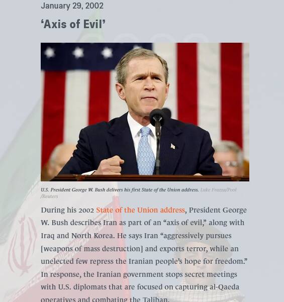 ماجرای «محور شرارت» در سخنرانی رهبر انقلاب چه بود؟