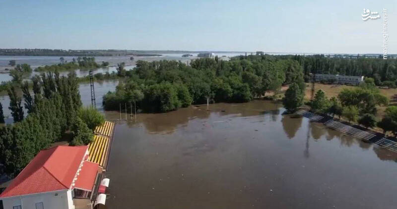عکس/ حال و روز استادیوم فوتبال پس از شکسته شدن سد کاخوفکا