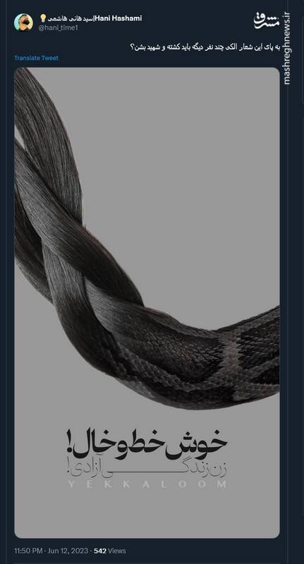 به پای زن، زندگی، آزادی چند نفر دیگه باید کشته بشن؟