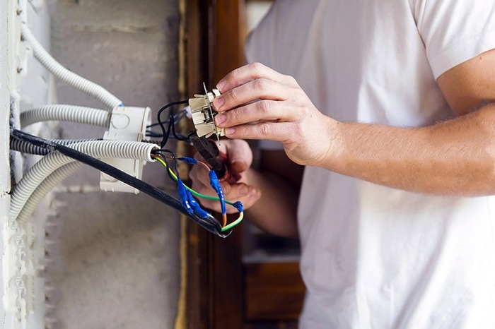 نحوه سیمکشی کلید تک پل و پریز