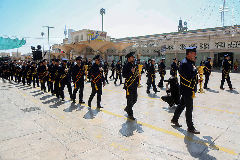 عکس/ دسته عزاداری خادمان حرم قم در روز شهادت ابن الرضا(ع)
