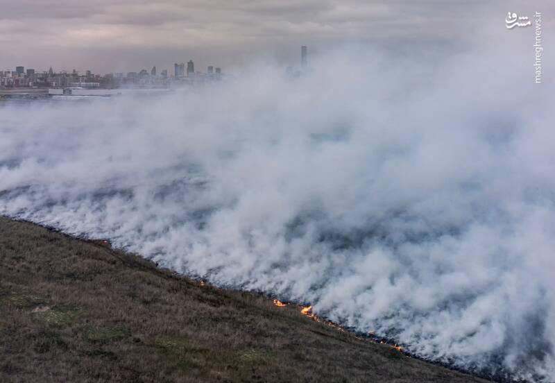 آتش سوزی گسترده در مزارع قزاقستان