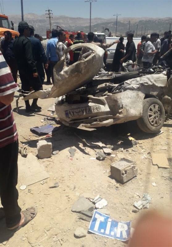 تصادف وحشتناک تریلی با ۲۵ خودرو در محور یاسوج ـ شیراز/ ۲۵ مصدوم و ۶ کشته تاکنون + تصاویر 