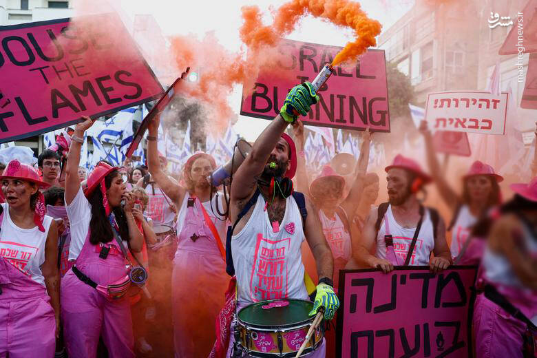 تظاهرات علیه نتانیاهو نخست وزیر رژیم صهیونیستی در تل‌آویو