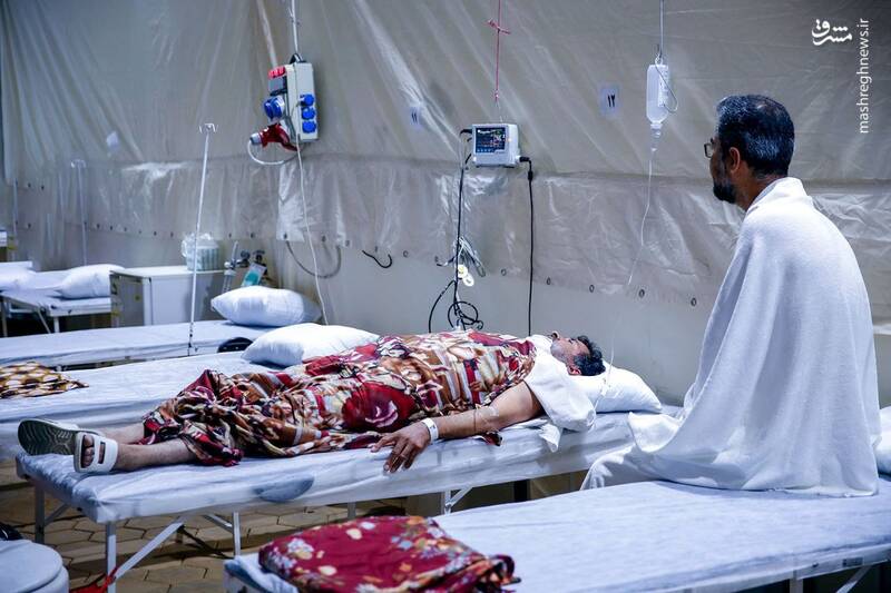 عکس/ بیمارستان صحرایی هلال احمر در صحرای عرفات