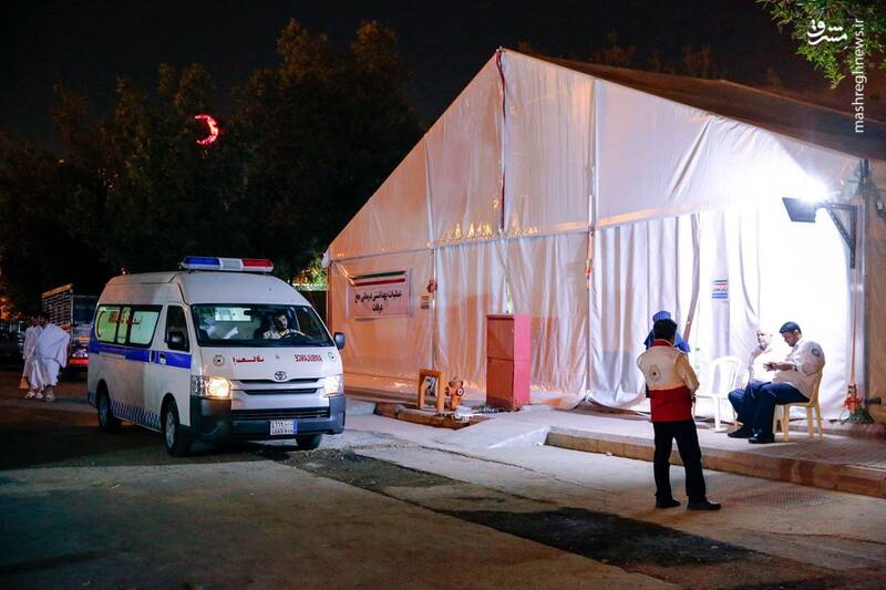 عکس/ بیمارستان صحرایی هلال احمر در صحرای عرفات