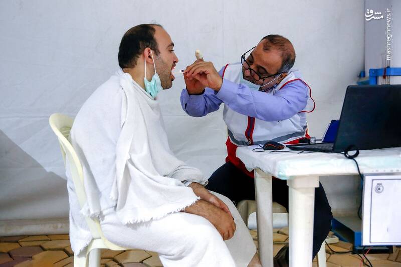 عکس/ بیمارستان صحرایی هلال احمر در صحرای عرفات