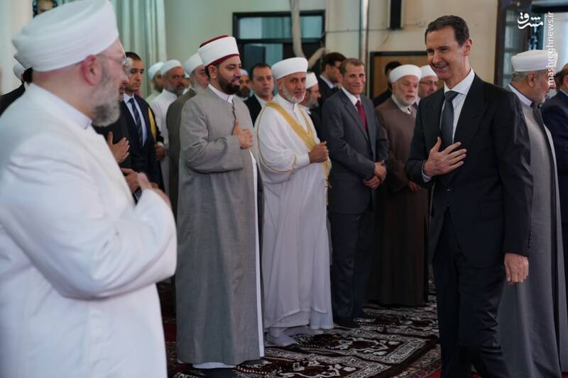 بشار اسد نماز عید قربان را در دمشق به جای آورد