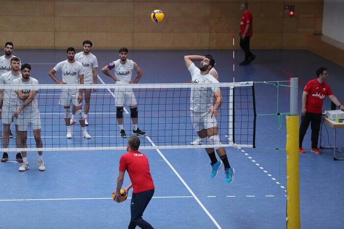 تمرین شاداب ملیپوشان والیبال در فرانکفورت