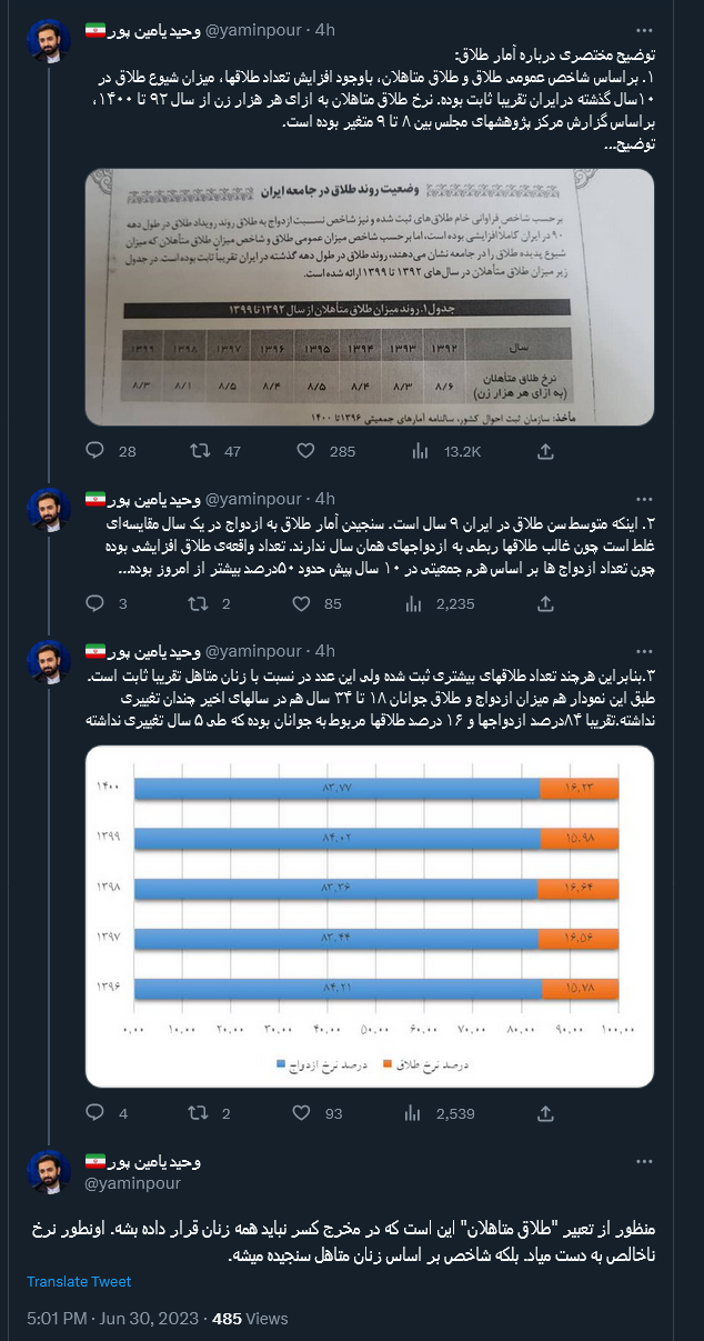 توضیح مختصری درباره آمار طلاق