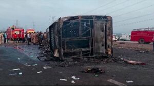 آتش سوزی اتوبوس در هند 25 کشته برجای گذاشت