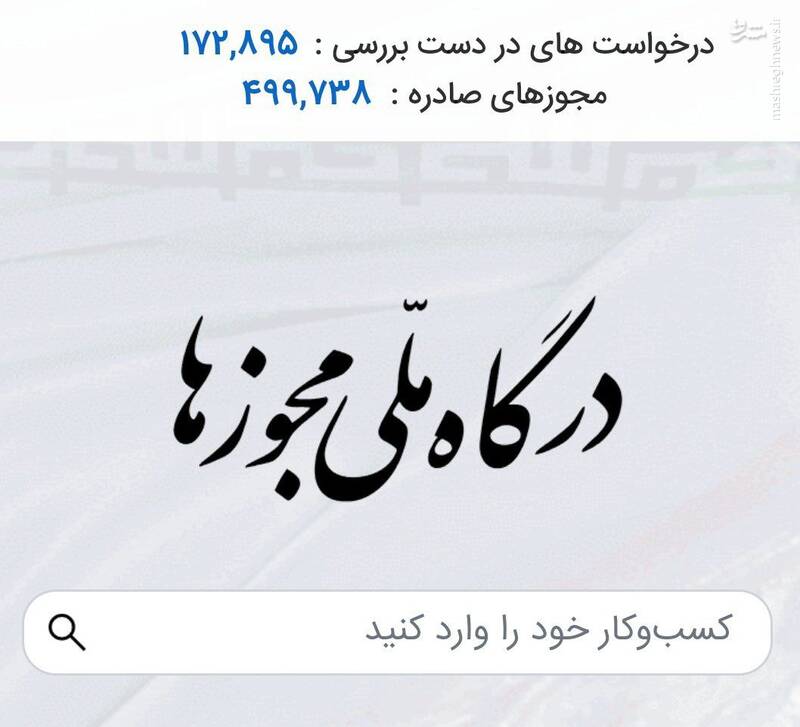 صدور ۵۰۰ هزار مجوز کسبوکار در درگاه ملی مجوزها