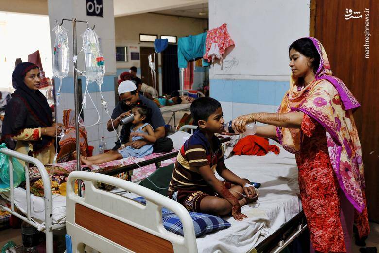 بستری شدن کودکانی که به تب دنگی مبتلا شدند در یک بیمارستان در داکا _ بنگلادش