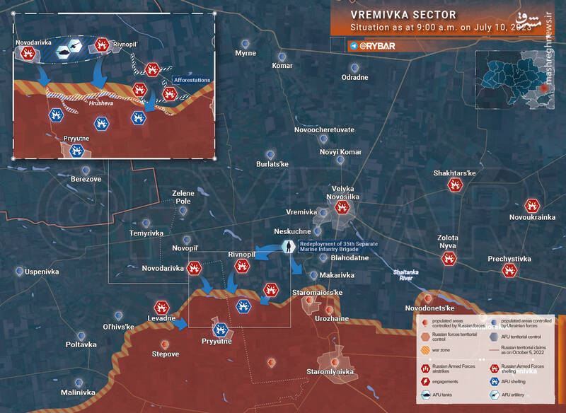استفاده اوکراین از طرح ارتش سوریه در حمله به اسرائیل! / تنش لفظی میان آنکارا و مسکو بر سر توافقنامه صادرات غلات/ نظر جالب ایلان ماسک در خصوص ضد حمله اوکراین +نقشه و تصاویر