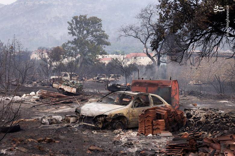 نمایی از خسارت ناشی از آتش سوزی جنگلی در گرباستیکا _ کرواسی