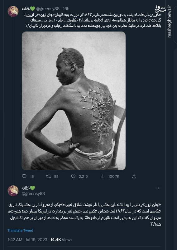 تصویر معروف «پشت شلاق خورده»