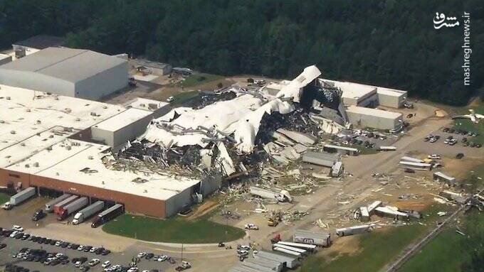 تخریب کارخانه داروسازی آمریکایی فایزر بر اثر طوفان