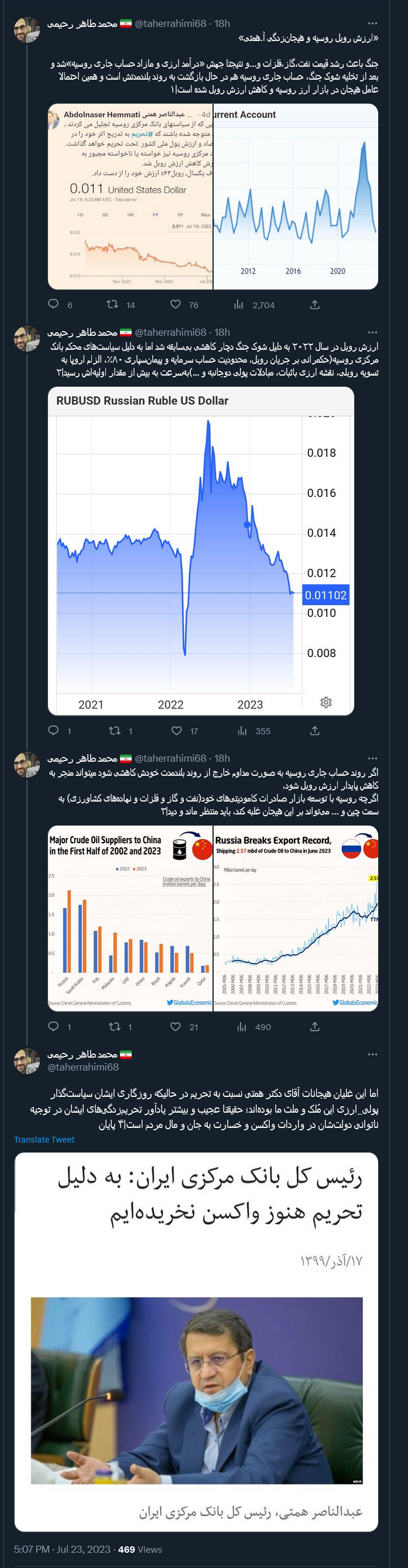 ارزش روبل روسیه و تحریمزدگی برخی!