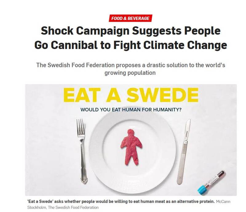 هنجارسازی از «همنوعخواری» به بهانه «تغییرات اقلیمی» / تبلیغ گوشت انسان در کانال ۴ تلویزیون انگلستان+فیلم و عکس