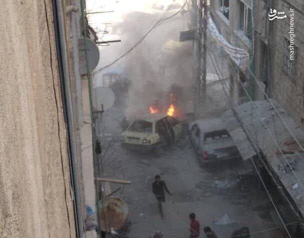 انفجار خودروی بمبگذاری شده در منطقه سیده زینب دمشق +عکس و فیلم