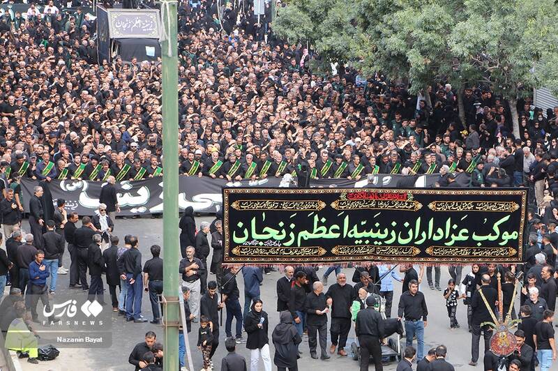 طنین یا زینب(س) در آسمان شهر زنجان +عکس و فیلم