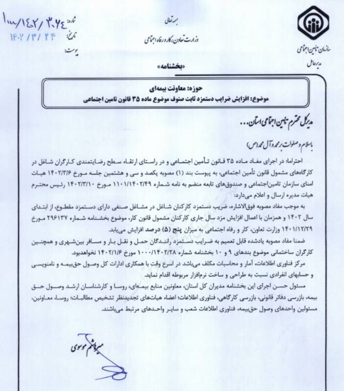 ضریب دستمزد کارگران با حقوق ثابت افزایش یافت